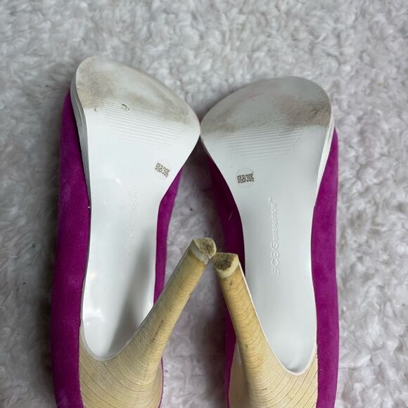 BCBG Generation Pinkie leather suede hot pink slip on heels pointed toe Size 9.5 - Picture 11 of 11